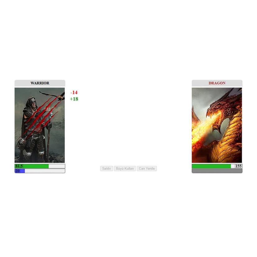 Turn-Based Gladiator vs Dragon Game